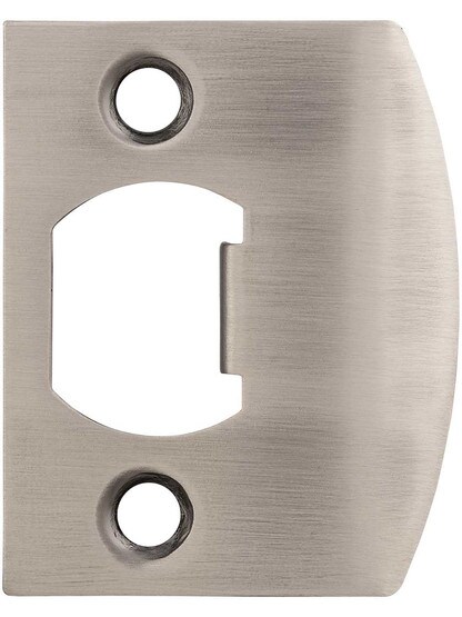 Solid Brass Full Lip Strike Plate with Square Corners in Antique Pewter.